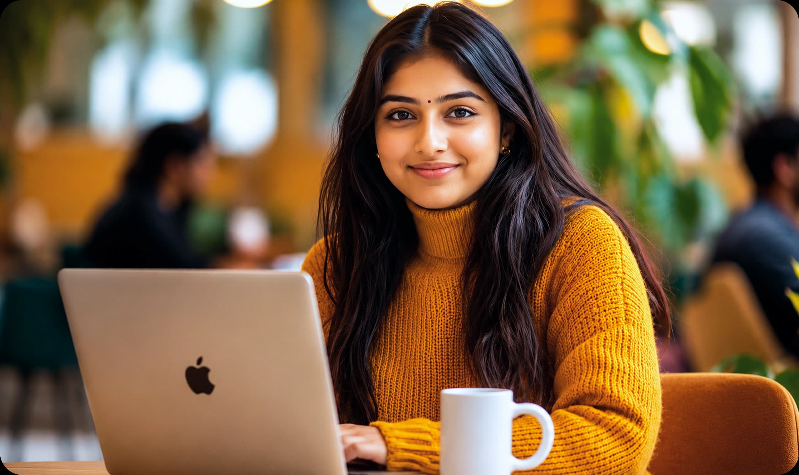 Student learning on laptop