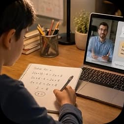 Student coding on laptop